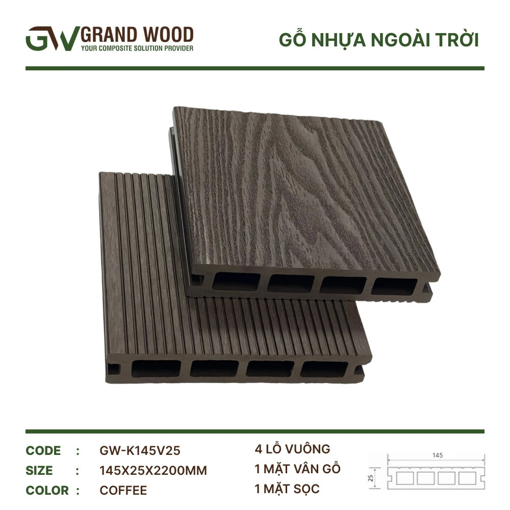 Grand Wood GW-K145V25 Coffee Outdoor Wood Flooring