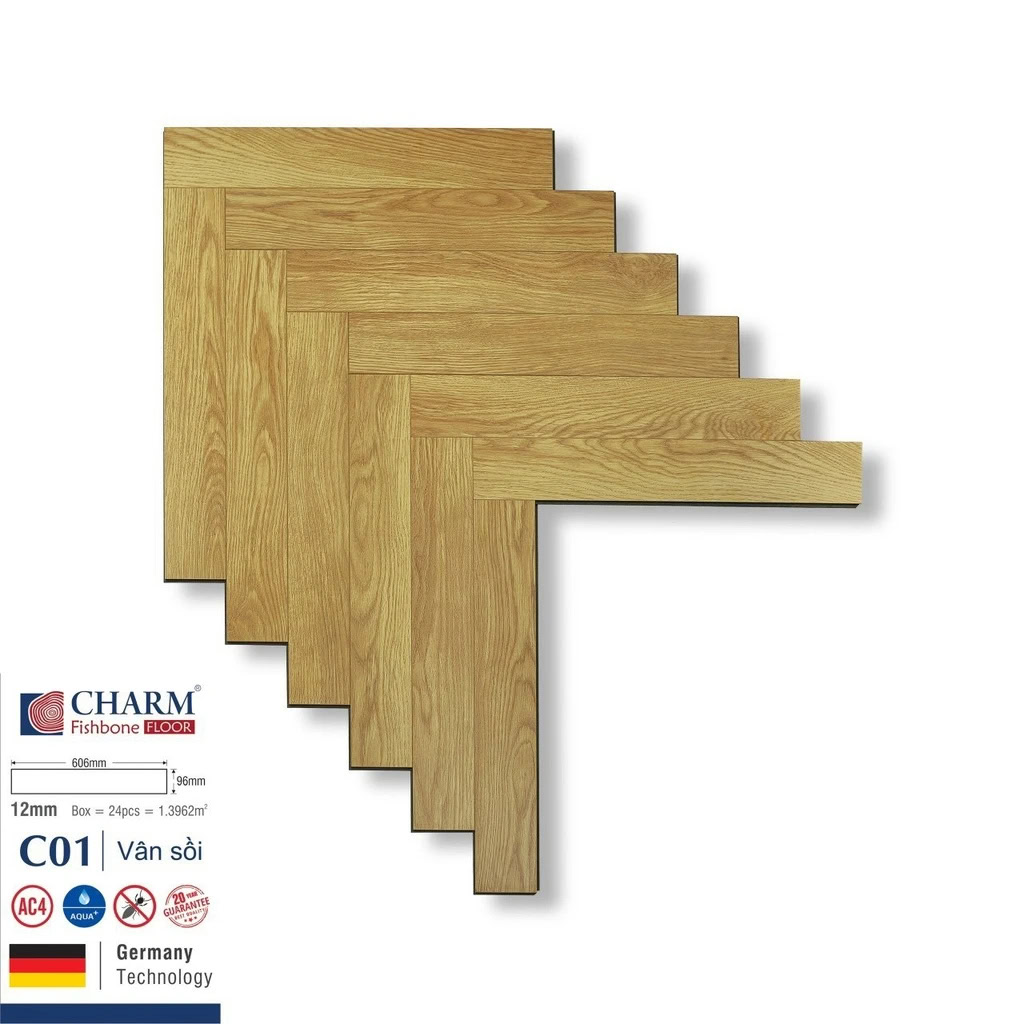 Sàn gỗ xương cá Charm Wood C01