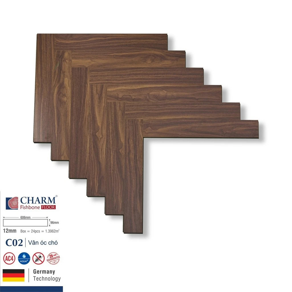 Sàn gỗ xương cá Charm Wood C02
