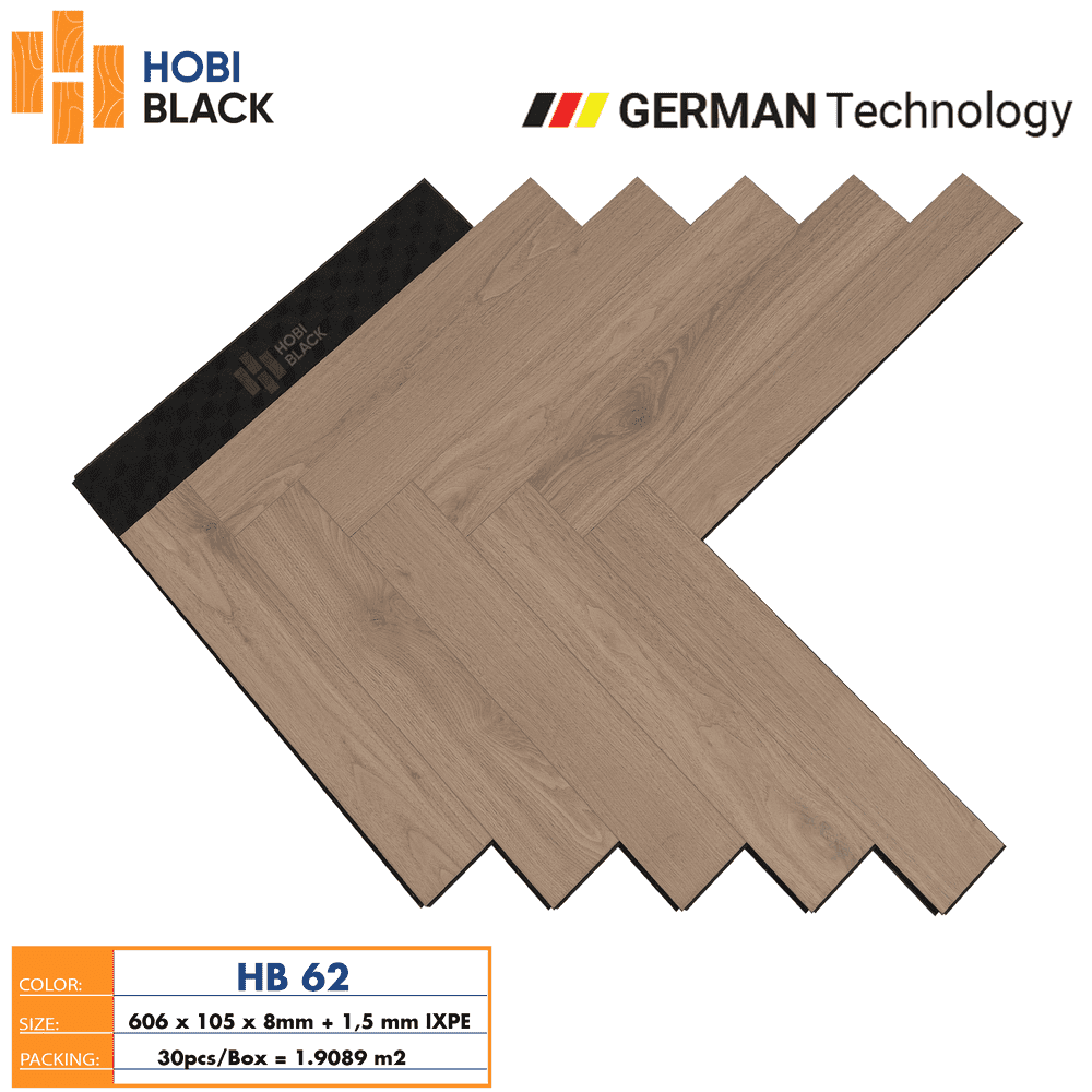 Sàn Gỗ Xương Cá Hobi Black HB 62