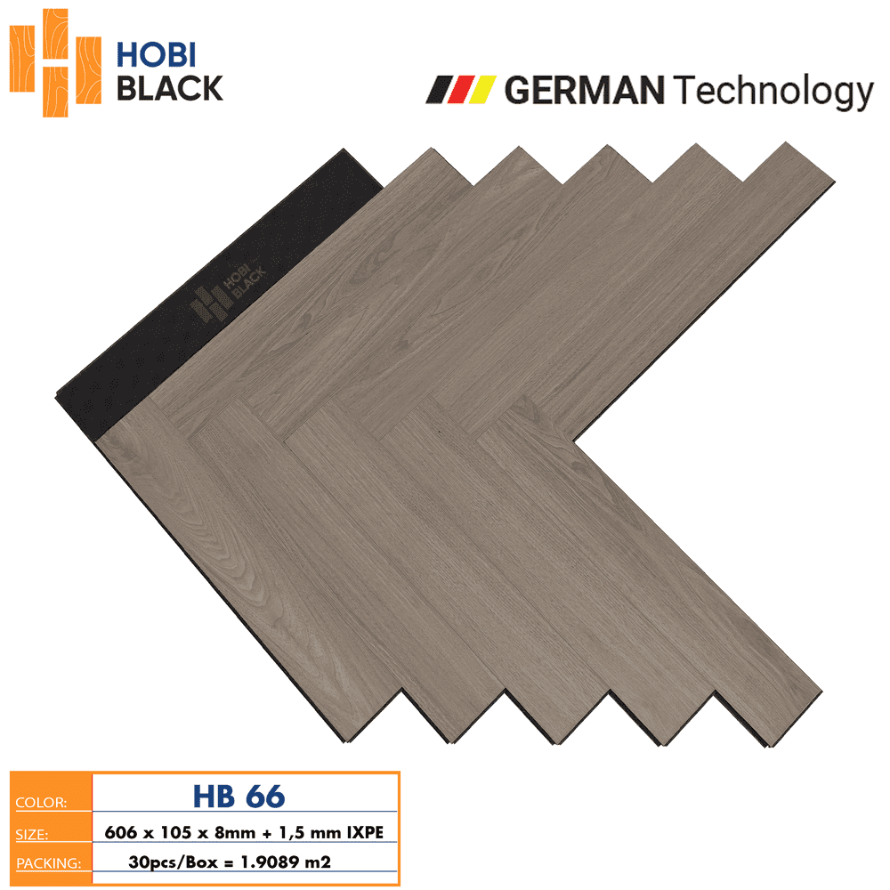 Sàn Gỗ Xương Cá Hobi Black HB 66