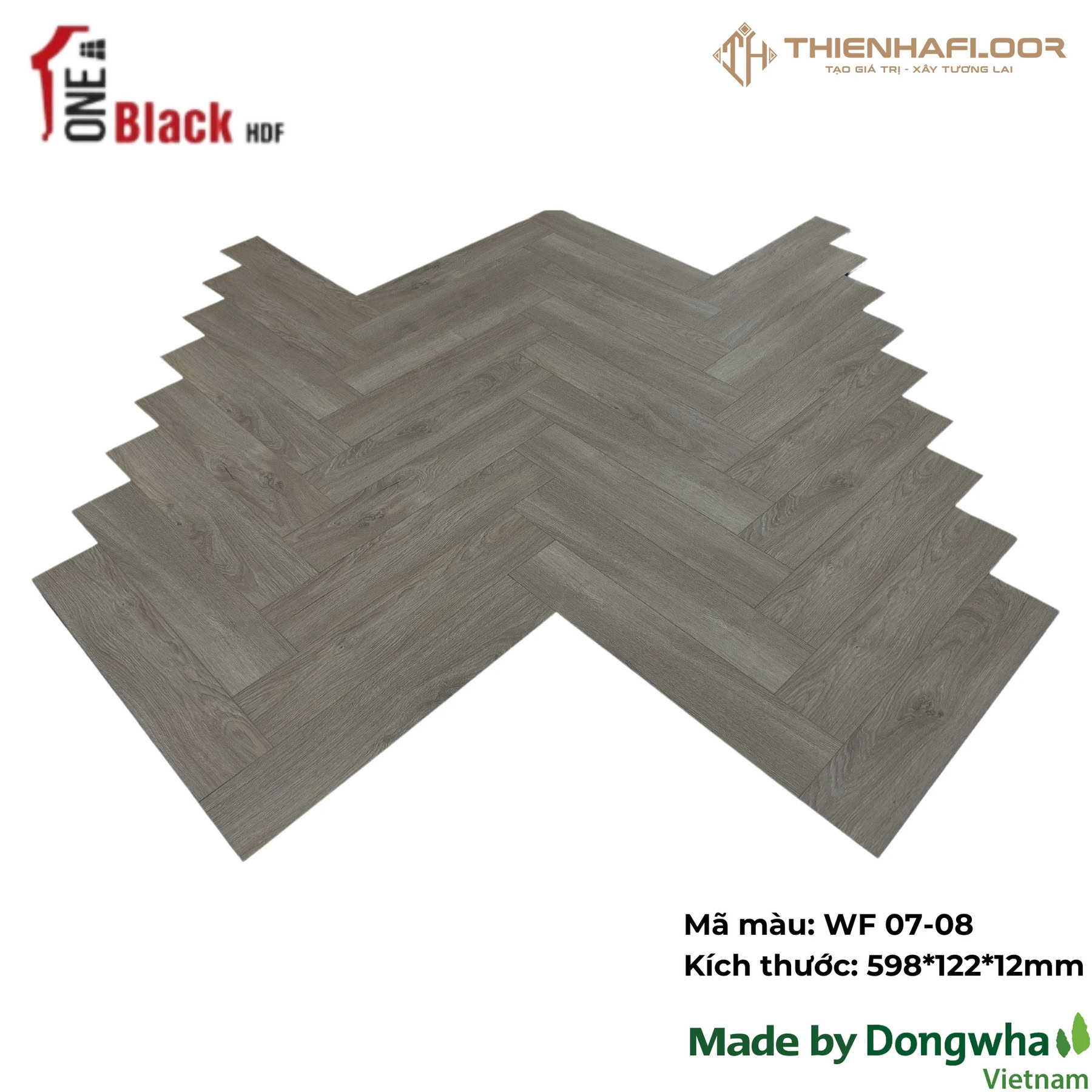One Black WF 07-08 Herringbone Laminate Flooring