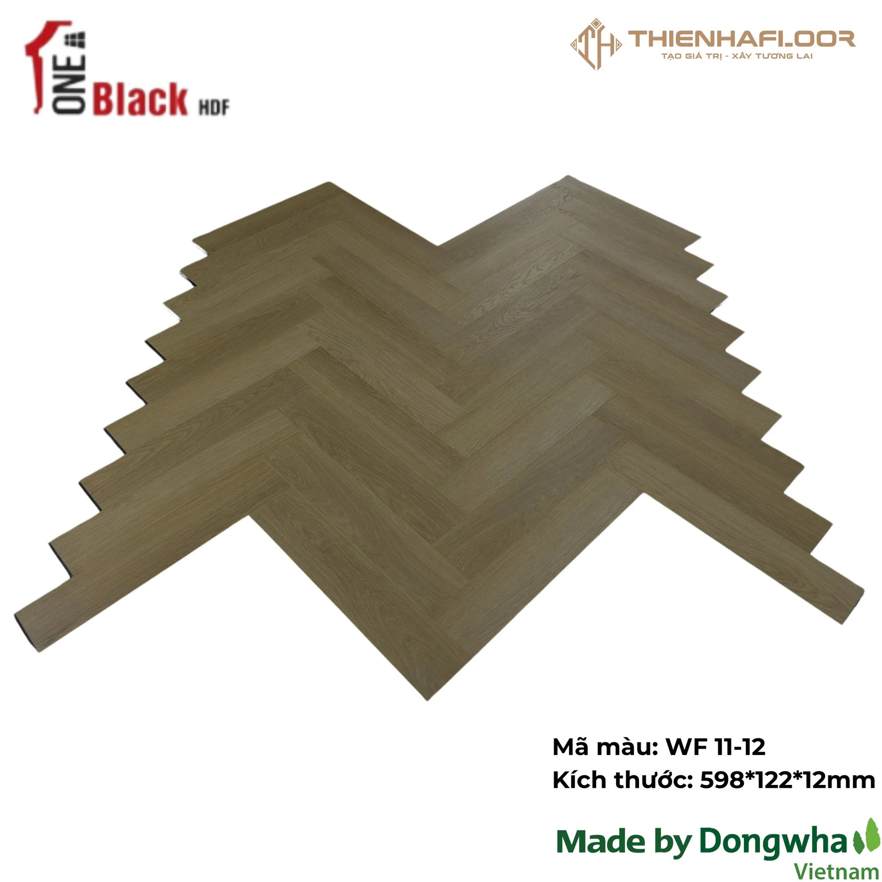 One Black WF 11-12 Herringbone Laminate Flooring