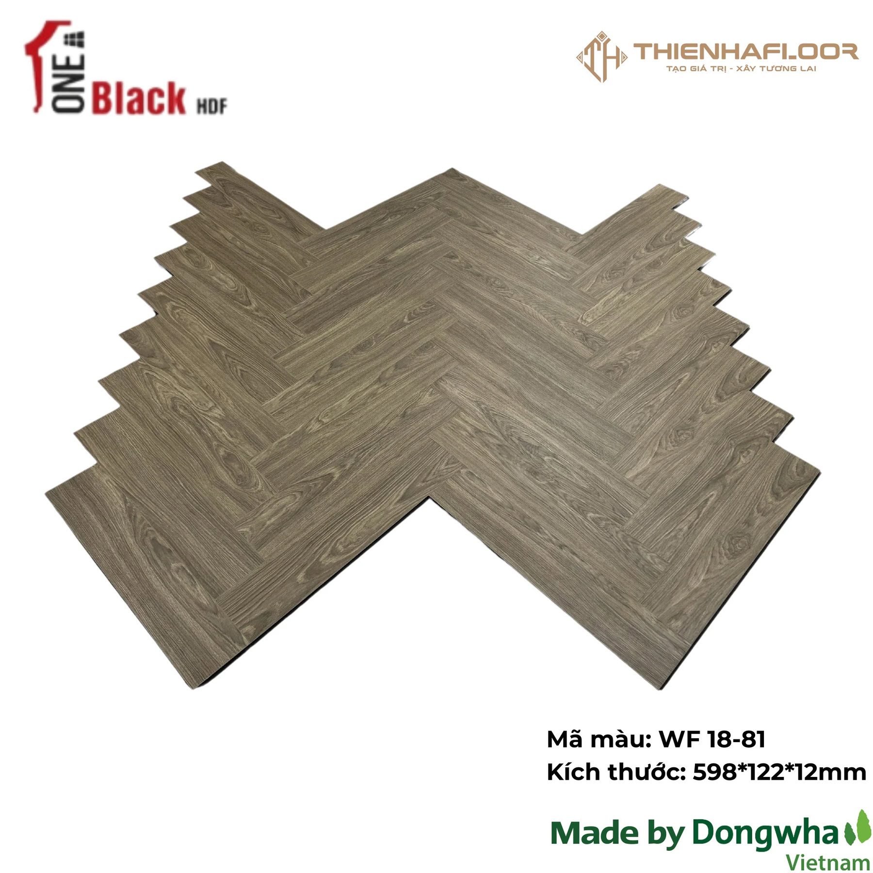 One Black WF 18-81 Herringbone Laminate Flooring