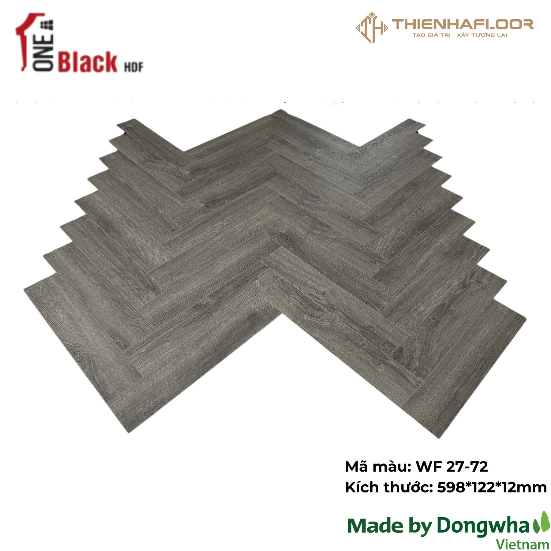 One Black WF 27-72 Herringbone Laminate Flooring