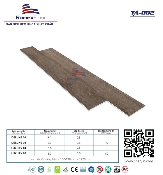 Romex Floor TA002 Click-lock Vinyl Flooring