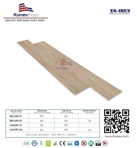 Romex Floor TA003 Click-lock Vinyl Flooring