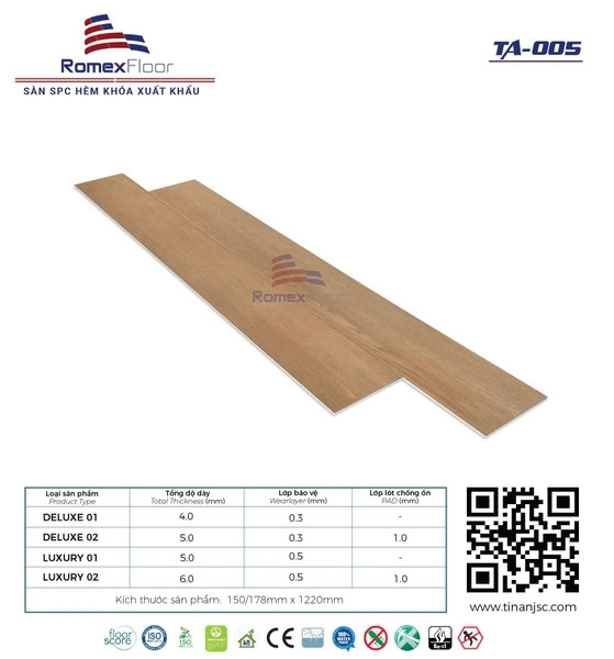 Romex Floor TA005 Click-lock Vinyl Flooring