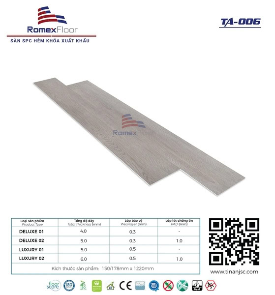 Romex Floor TA006 Click-lock Vinyl Flooring