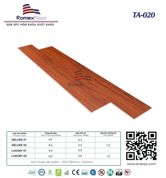Romex Floor TA020 Click-lock Vinyl Flooring
