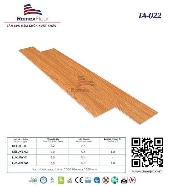 Romex Floor TA022 Click-lock Vinyl Flooring