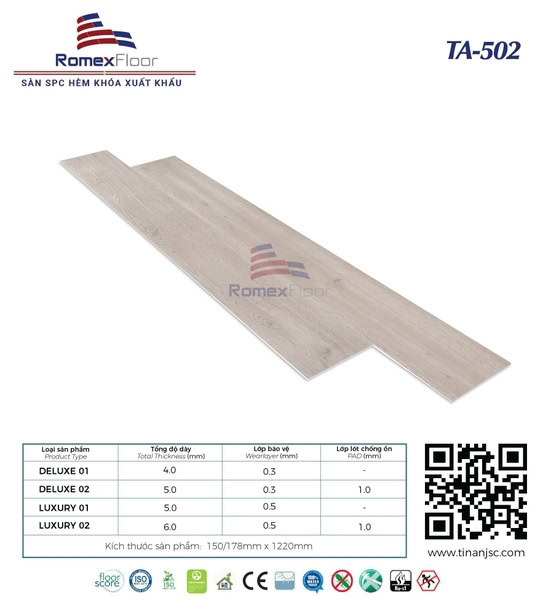 Romex Floor TA502 Click-lock Vinyl Flooring