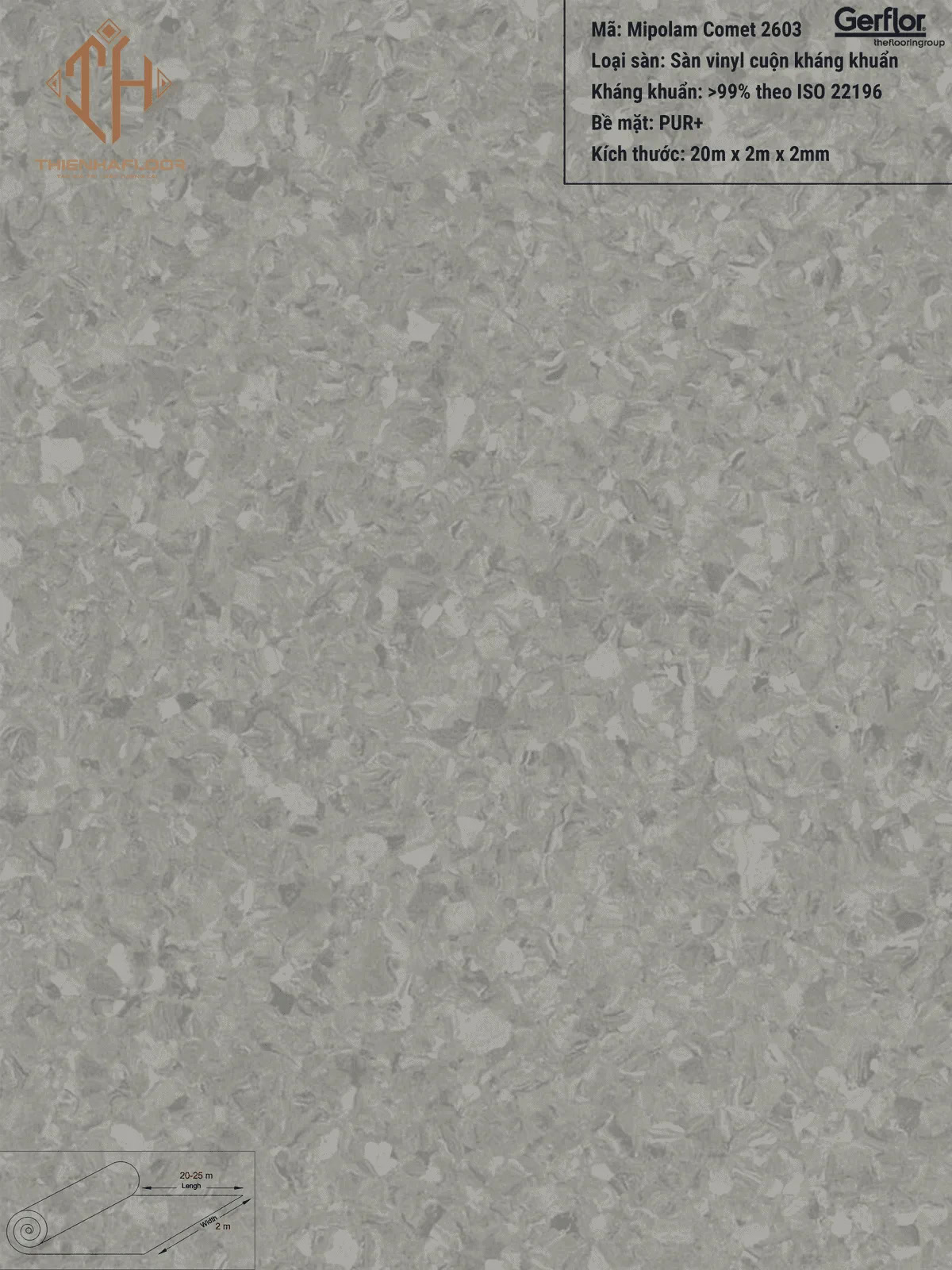 Gerflor Mipolam Comet 2603 Antibacterial Vinyl Flooring