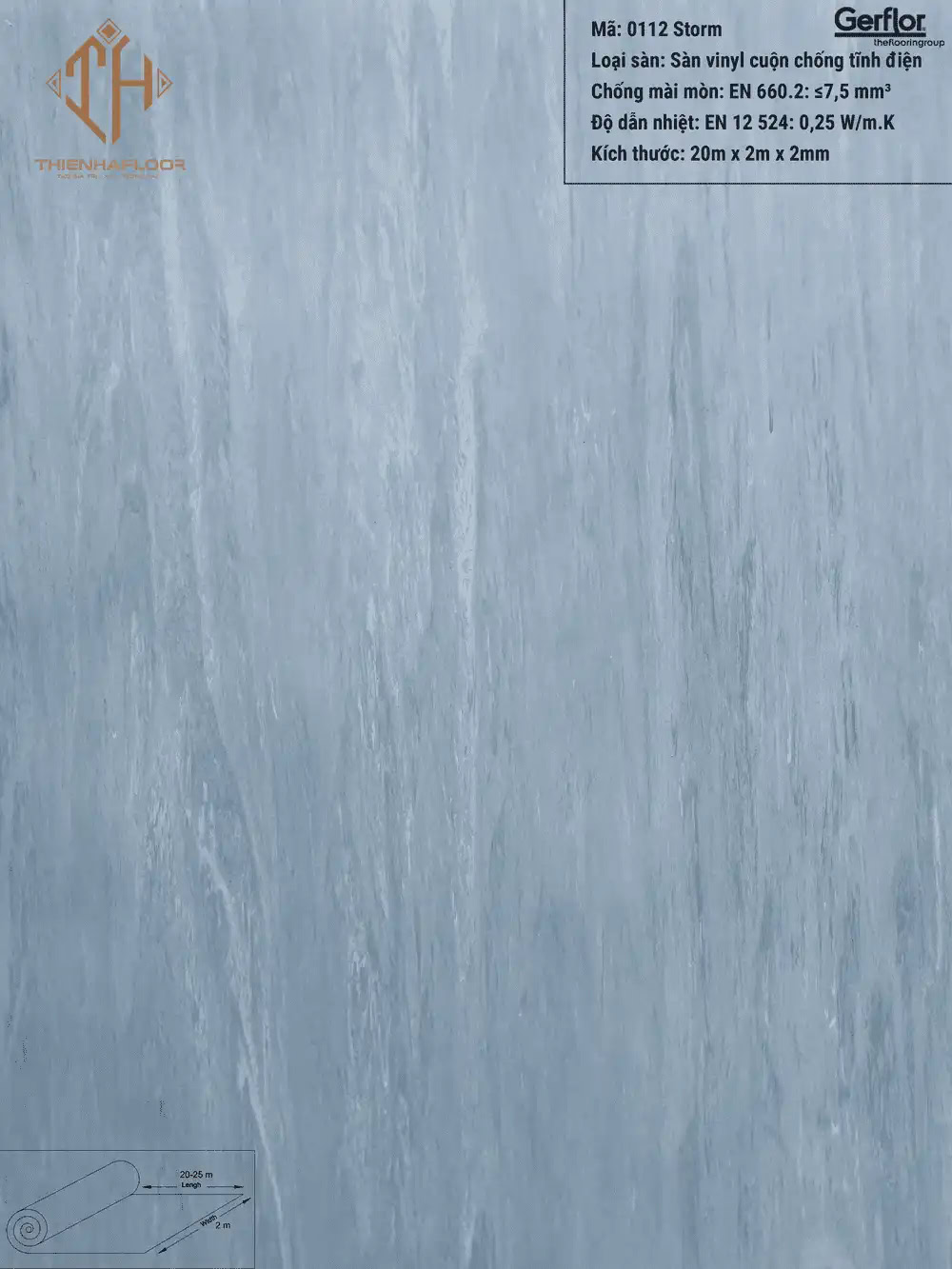 Gerflor Mipolam Robust EL7 0112 Storm Antibacterial Vinyl Flooring
