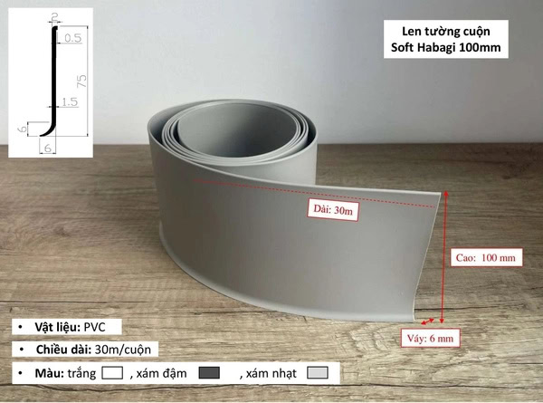 Len chân tường cuộn Soft Habagi 100mm