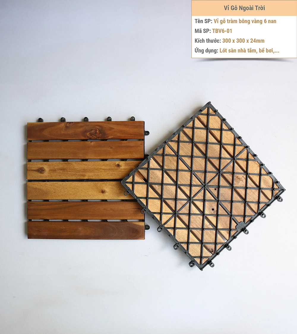 Tram Wood WPC Deck Tile 6-Slat TBV6-01