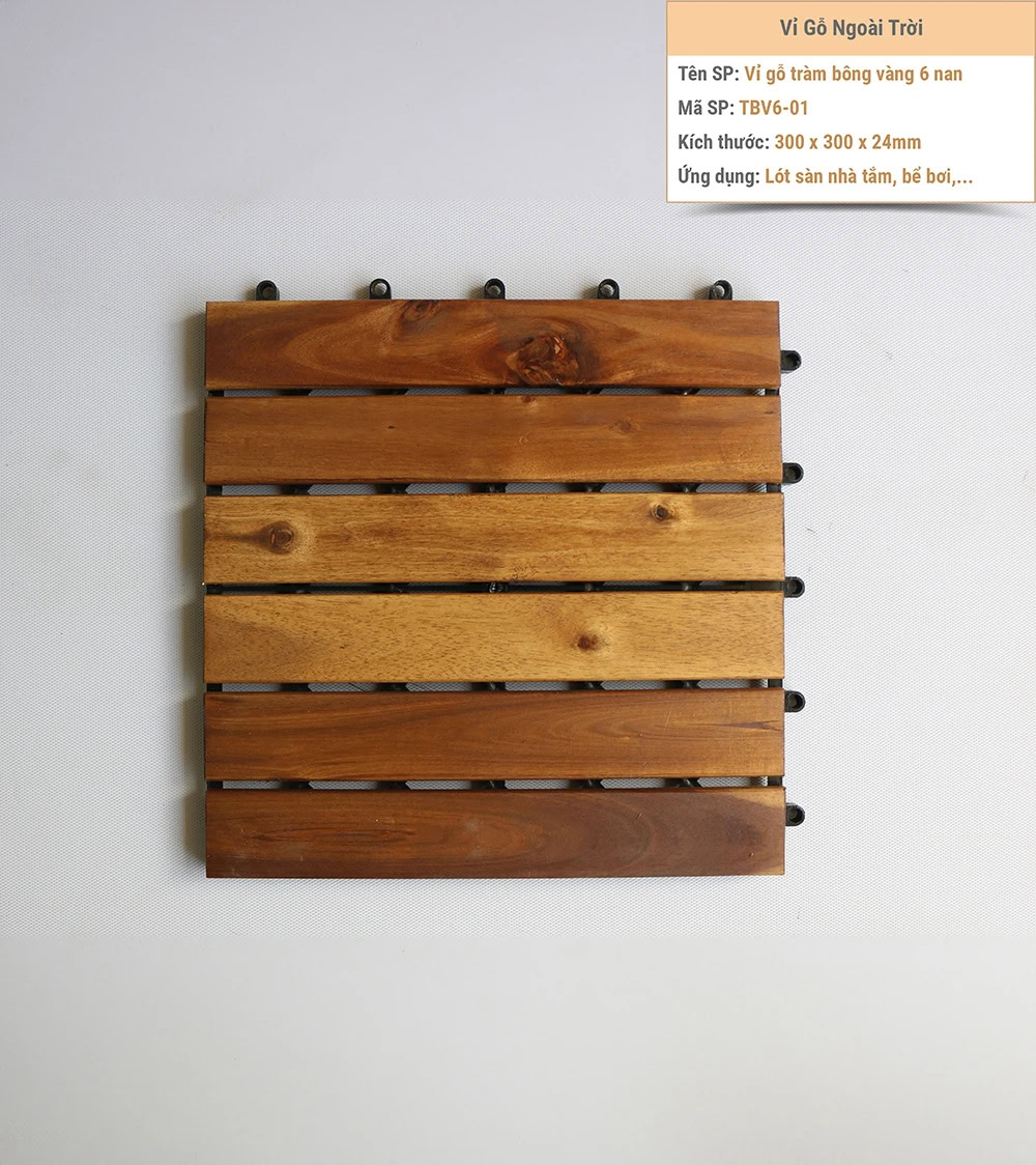 Tram Wood WPC Deck Tile 6-Slat TBV6-01