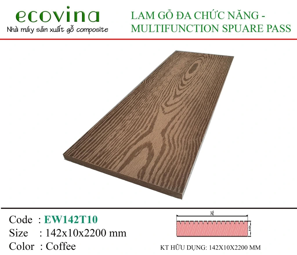Thanh đa năng ngoài trời Ecovina EW142T10 Coffee