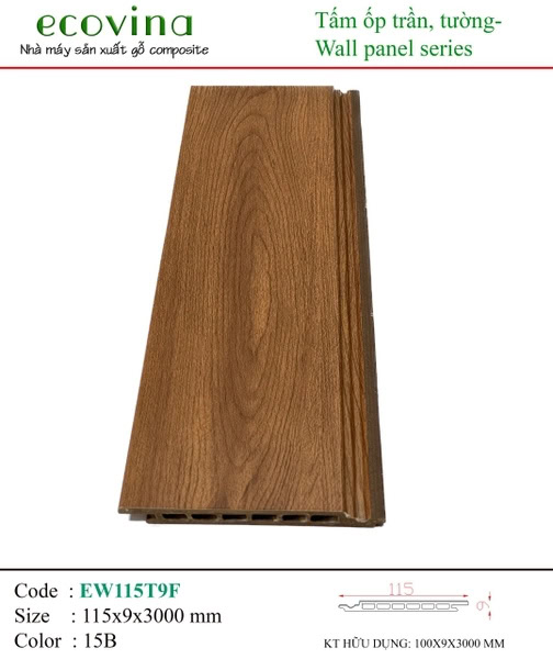 Tấm nhựa ốp tường Ecovina EW115T9F-15B