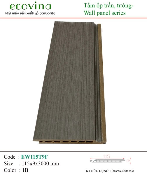 Tấm ốp gỗ nhựa Ecovina EW115T9F 1B