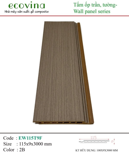 Tấm ốp gỗ nhựa Ecovina EW115T9F 2B