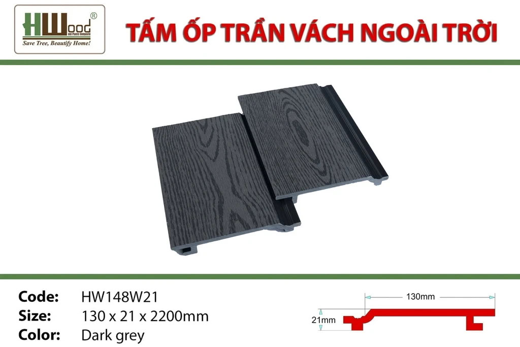 Hwood HW148W21 Wood Plastic Composite Wall Panel