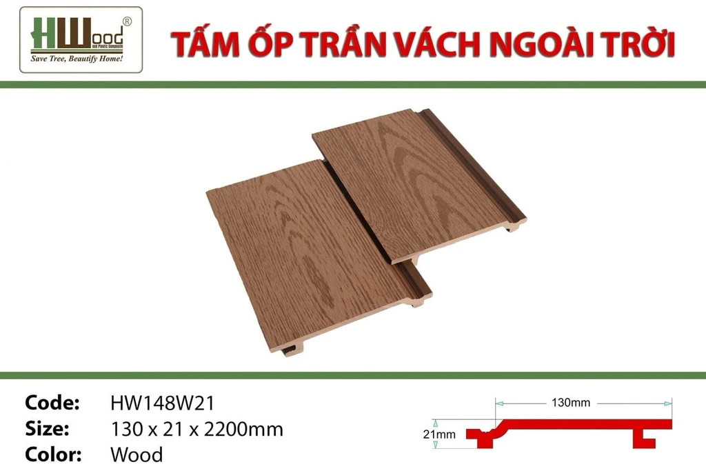 Hwood HW148W21 Wood Plastic Composite Wall Panel