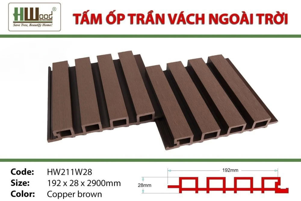 Hwood HW211W28 Outdoor WPC Slat Wall Panel