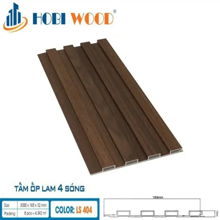 Tấm ốp lam 3 sóng thấp Hobi Wood LS3T-04