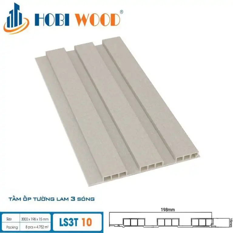 Tấm ốp lam 3 sóng thấp Hobi Wood LS3T-10
