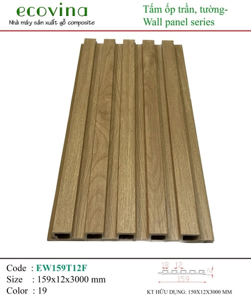 Ecovina EW159T12F 19 Wave Wall Panel