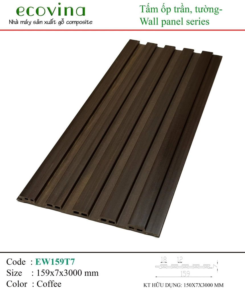 Ecovina EW159T7 Coffee Corrugated Wall Panel