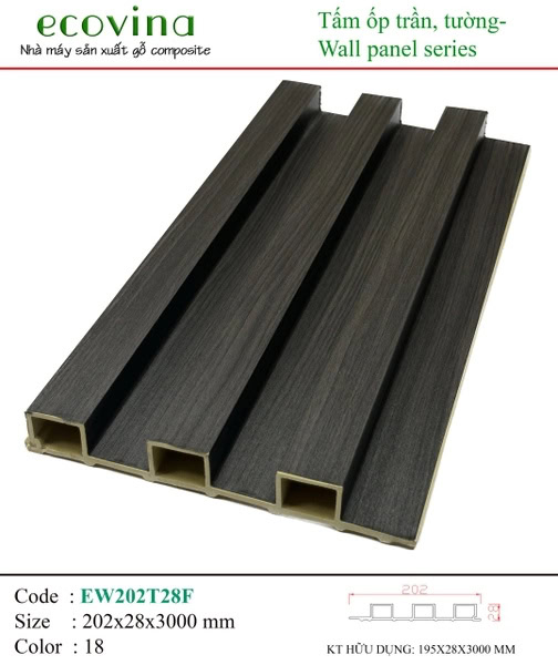 Ecovina EW202T28F 18 Wave Wall Panel