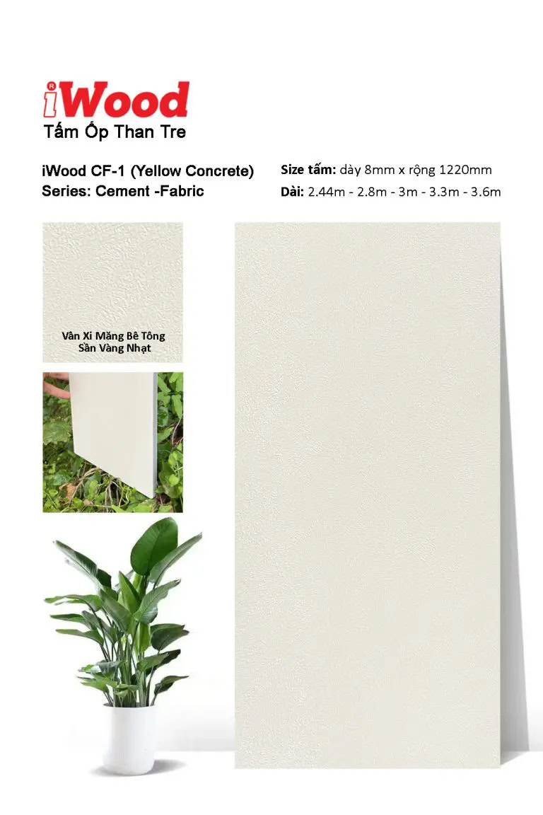 Tấm ốp than tre vân bê tông iWood CF-1