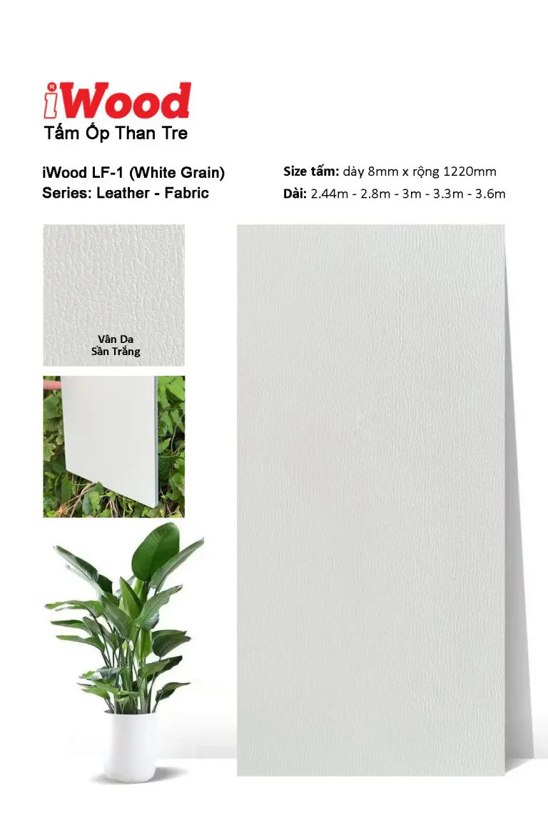 Tấm ốp than tre vân da iWood LF-1