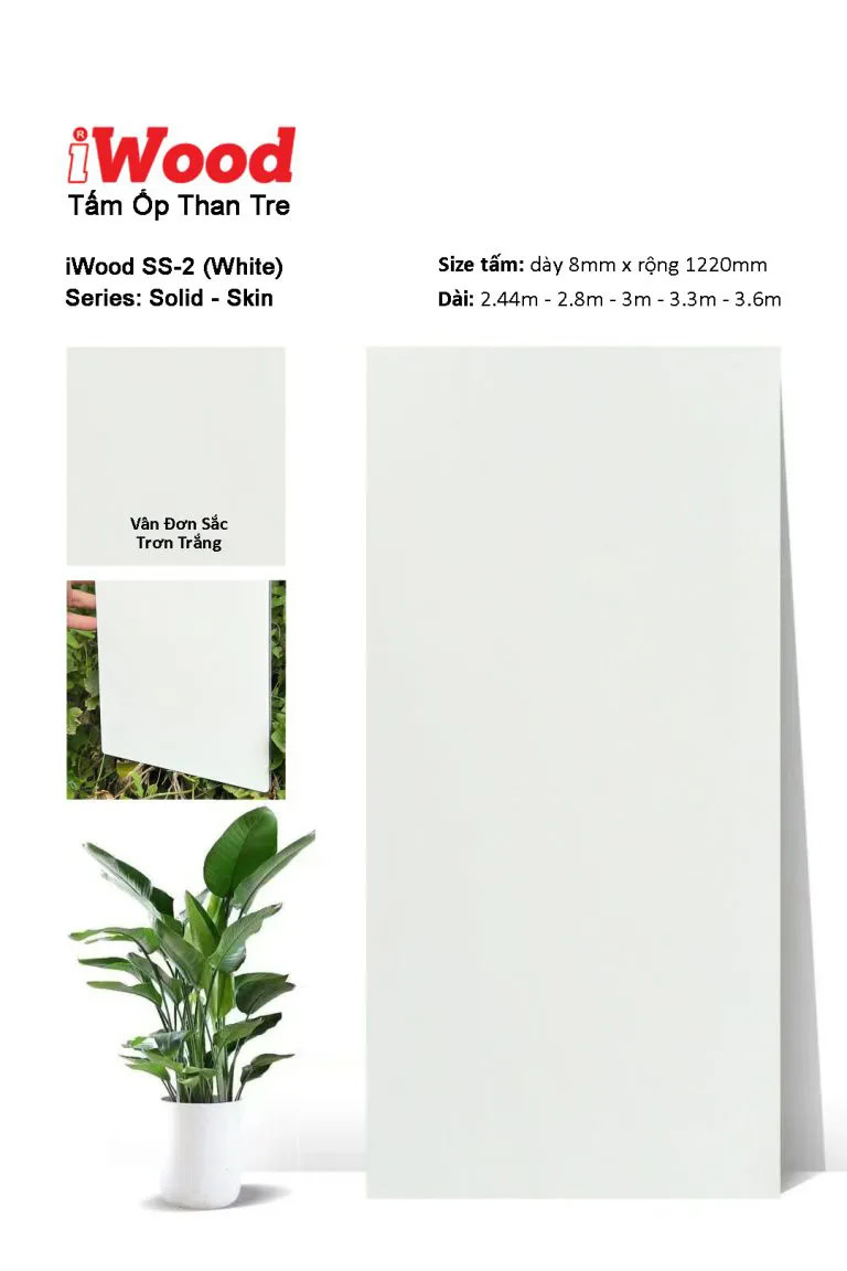 Tấm ốp than tre vân đơn sắc iWood SS-2