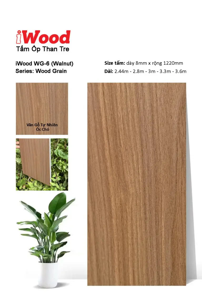 iWood WG-6 Bamboo Charcoal Wall Panel with Wood Grain