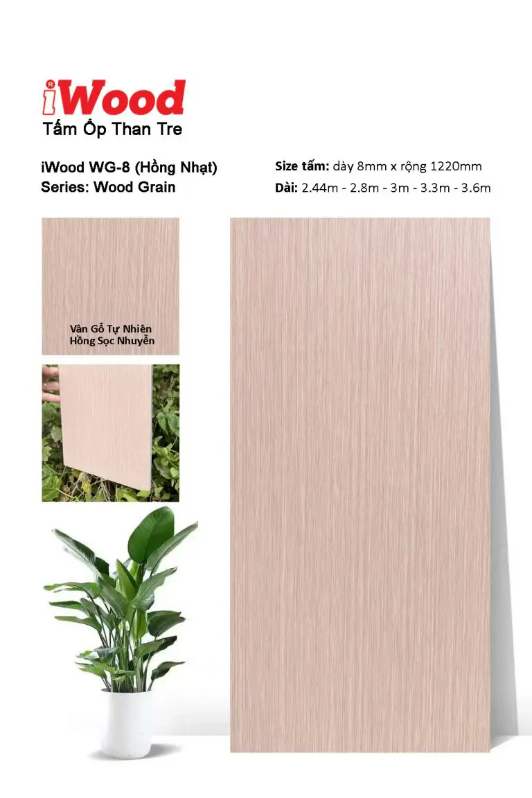 iWood WG-8 Bamboo Charcoal Wall Panel with Wood Grain