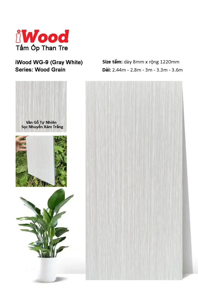 iWood WG-9 Bamboo Charcoal Wall Panel with Wood Grain