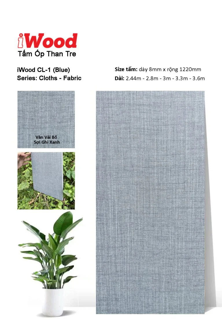 iWood CL-1 Bamboo Charcoal Wall Panel with Fabric Texture