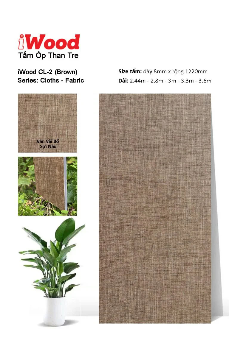 iWood CL-2 Fabric-Look Bamboo Charcoal Wall Panel
