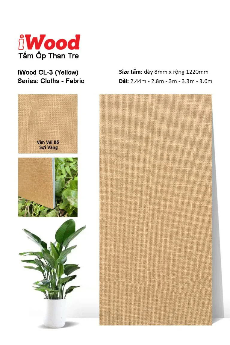 iWood CL-3 Bamboo Charcoal Wall Panel with Fabric Texture
