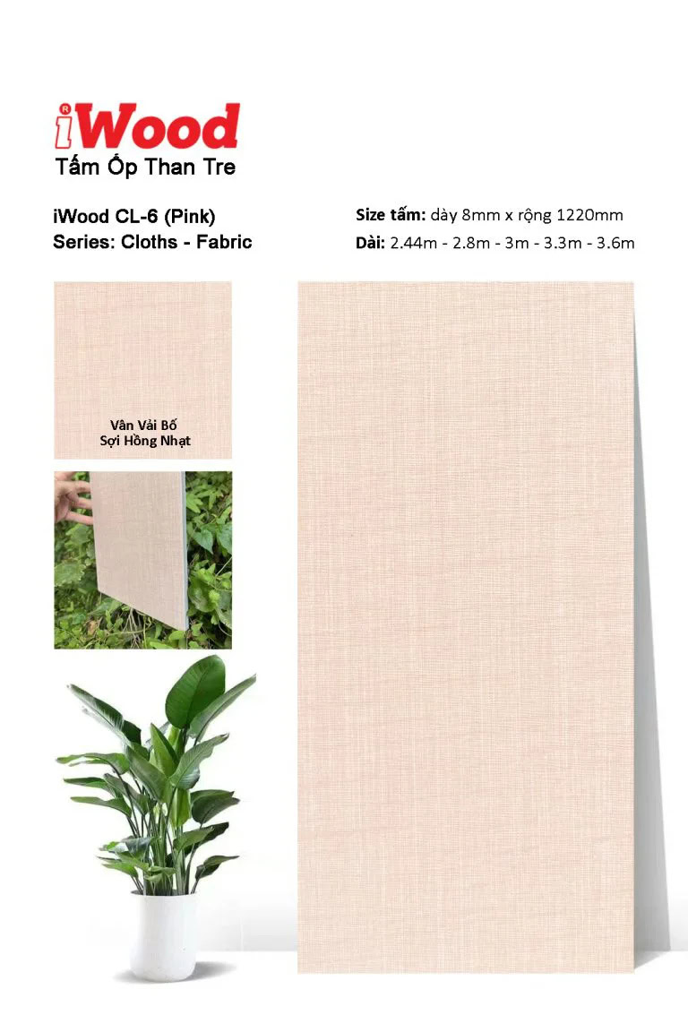 iWood CL-6 Bamboo Charcoal Wall Panel with Fabric Texture