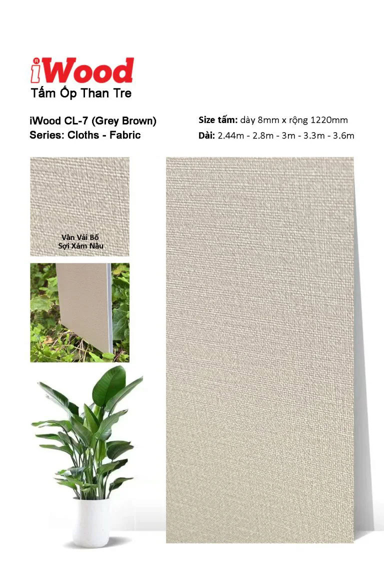 iWood CL-7 Bamboo Charcoal Wall Panel with Fabric Texture