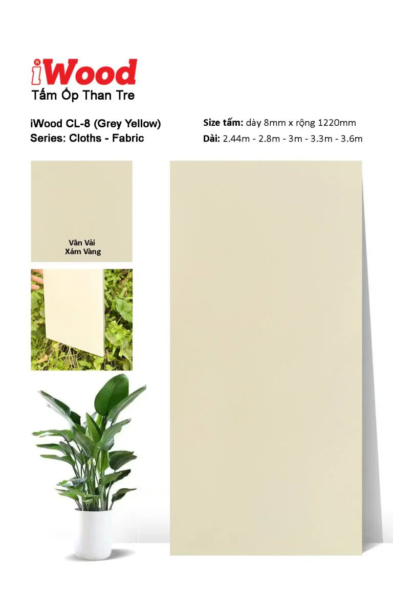 iWood CL-8 Bamboo Charcoal Wall Panel with Fabric Texture