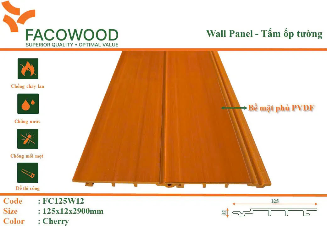 Facowood FC125W12 Cherry Wall Panel