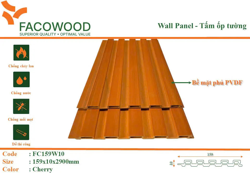 Facowood FC159W10 Cherry Wall Panel