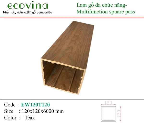 Ecovina EW120T120 Teak Column Beam