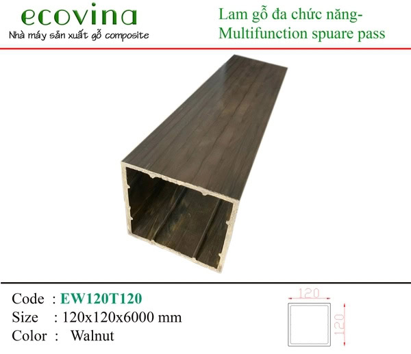 Ecovina EW120T120 Walnut Square Column Trim