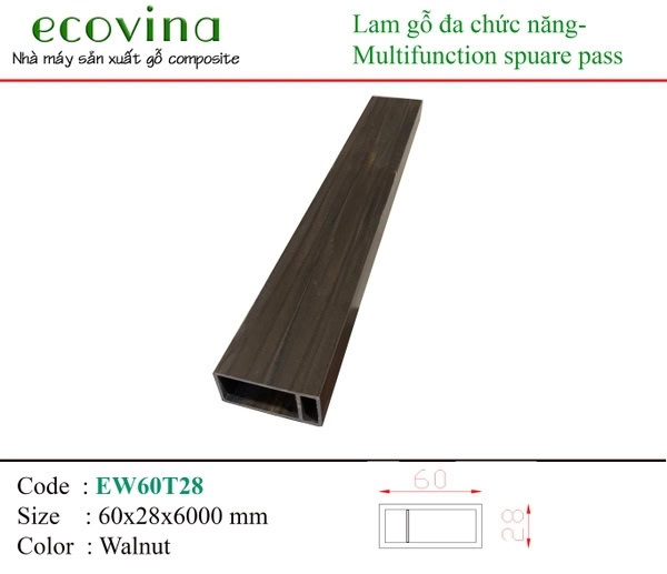 Ecovina EW60T28 Walnut Decorative Column